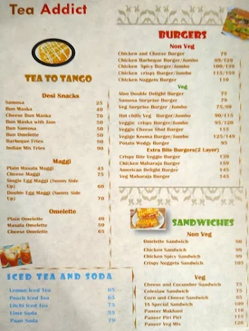 Tea Addict menu 