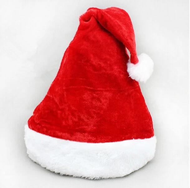 Gorro de Papá Noel de felpa corta de terciopelo denso navideño, supersuave y nuevo, ideal para celebrar la Navidad con comodidad.