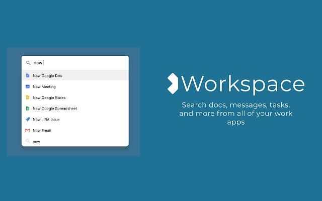 Workspace New Tab chrome extension