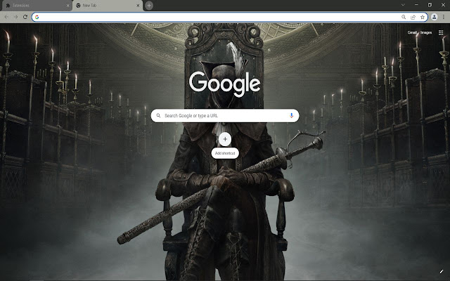 Lady Maria sitting on a chair chrome extension