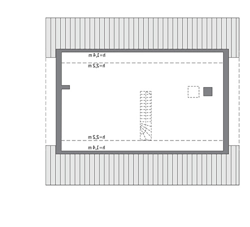 Miarodajny - wariant XVIII - C333u - Rzut poddasza do indywidualnej adaptacji 96,5 m2 powierzchni użytkowej)