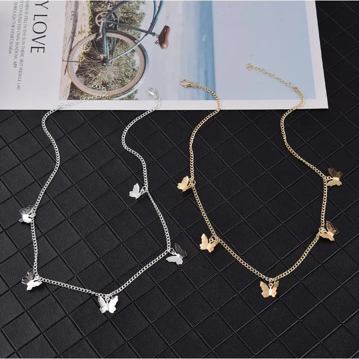 Collier avec pendentif papillon de style simple Élégance quotidienne Bijou pour femme délicat et polyvalent Cadeau parfait pour elle
