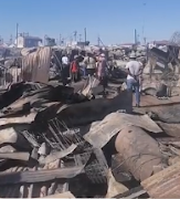 A fire ripped through the informal settlement, leaving one person dead. 