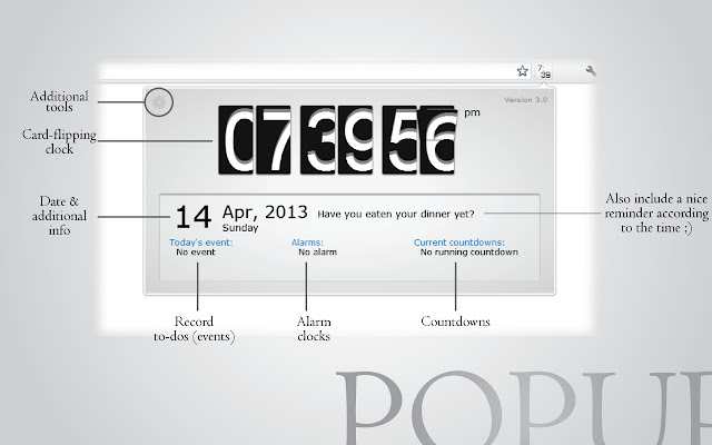 Cool Clock chrome extension