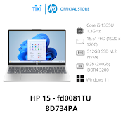 Laptop Hp 15 Fd0081Tu 8D734Pa (Core I5 1335U/ 8Gb/ 512Gb Ssd/ Intel Iris Xe Graphics/ 15.6Inch Full Hd/ Windows 11 Home/ Bạc/ Vỏ Nhựa) - Hàng Chính Hãng