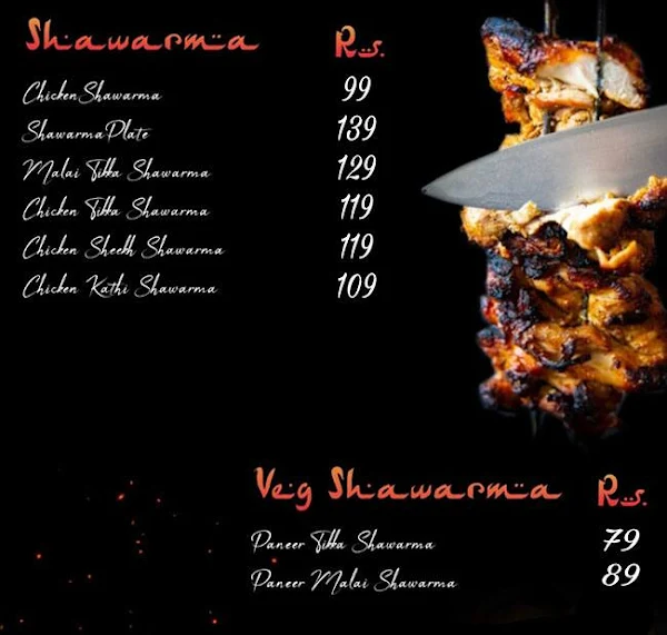 Meraki Shawarma menu 