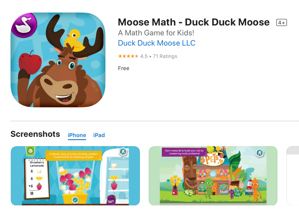 Moose Math — Numbers App for Kids iStore