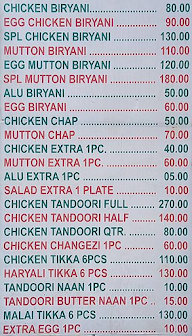 Super Haji Biryani menu 1