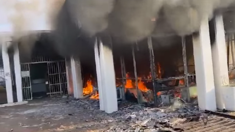 Swellendam's municipal office was torched during Wednesday's protests.