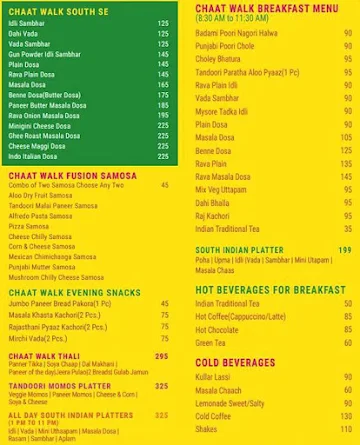 Chaat Walk menu 