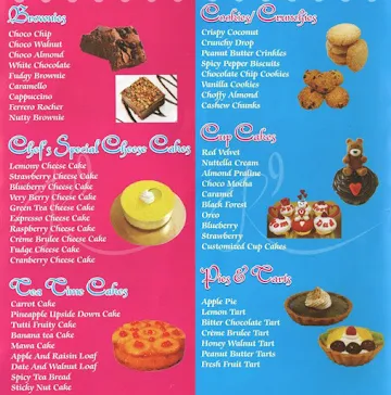 R9 Designer Cake Studio menu 