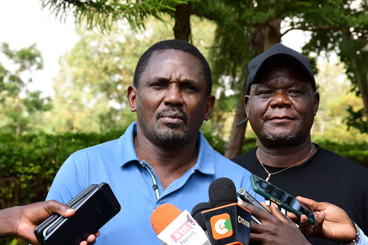 Gem Constituency Member of Parliament Elisha Odhiambo address members of the press at his home in Mutumbu on August 5, 2023.