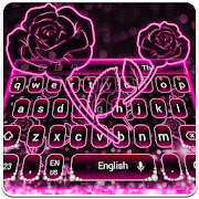 Sparkling Pink Neon Roses Keyboard 10001004 Icon