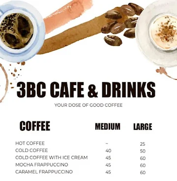 3BC Cafe & Drinks menu 