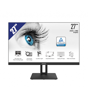 Màn hình LCD MSI PRO MP271QP 27" ( 2560x1440/ IPS/ 60Hz/ 5ms/ 300cd / 2 HDMI/ Display Port/ Speaker)