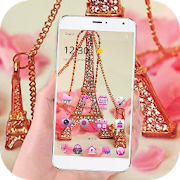 Pink Paris Eiffel Diamond Theme  Icon