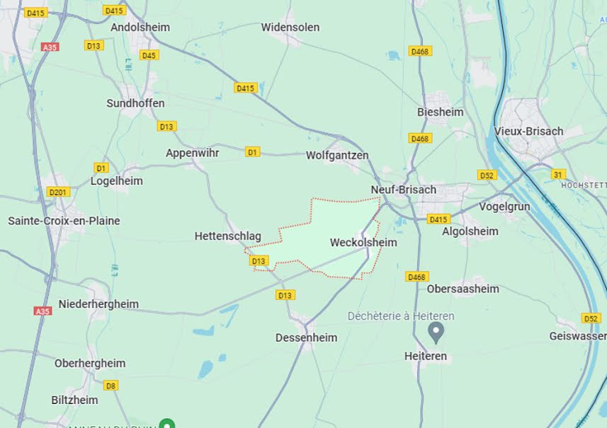 Vente terrain  559 m² à Weckolsheim (68600), 74 500 €