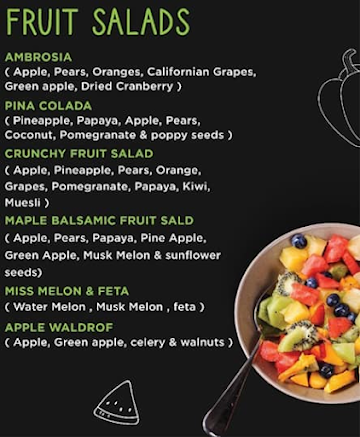 Healthy Crush menu 