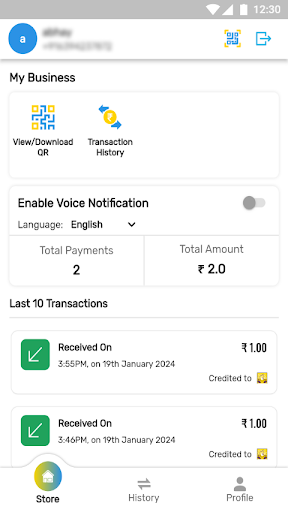 Screenshot KVGB Bank Merchant App