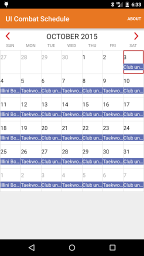 UI Combat Schedule