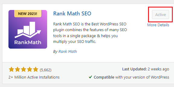 install rank math seo plugin