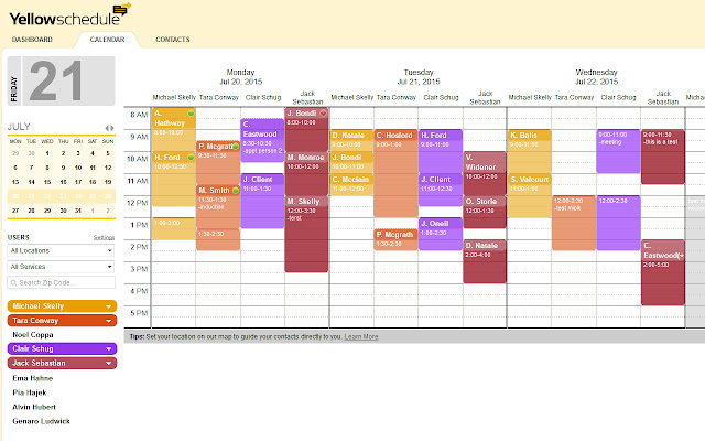 Screenshot of YellowSchedule easy scheduling