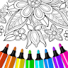 Flowers Mandala coloring book icon