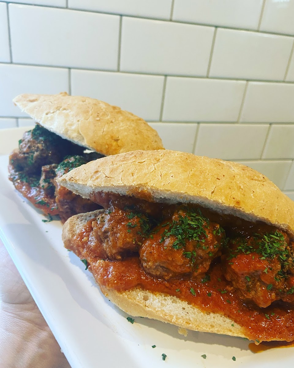 Gluten-free meat ball sub. Pre order!