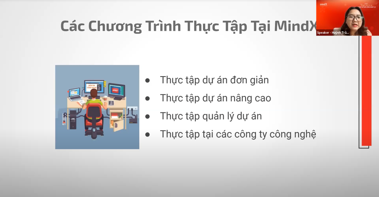 MindX cung cấp các chương trình thực tập chất lượng