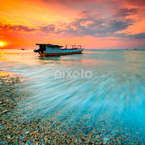 Sunset Flows by Aris Winahyu BR - Landscapes Waterscapes