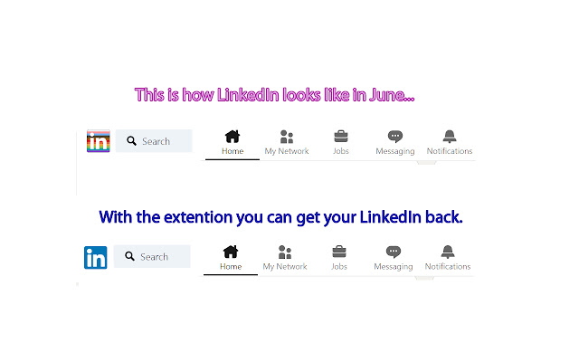 LinkedIn replace rainbow logo chrome extension