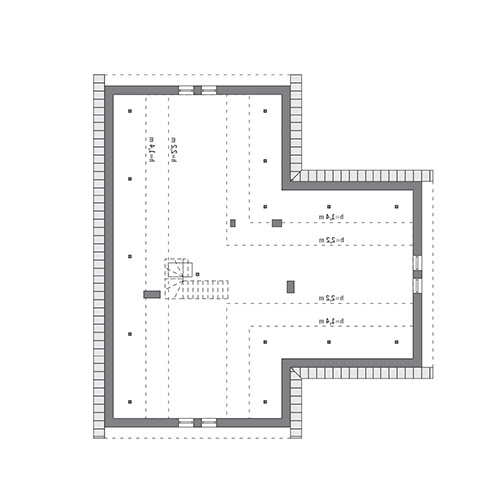 Szafranowy - wariant III - C374c - Rzut poddasza do indywidualnej adaptacji (106,3 m2 powierzchni użytkowej)