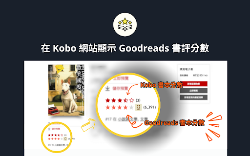 顯示書評分數 | 在 Kobo,Pchome,博客來網站顯示 Goodreads 書評分數