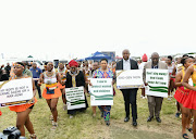 KwaZulu-Natal Premier Nomusa Dube-Ncube (middle) at the launch of the the 16 days of activism for no violence against women and children campaign in Umlazi on Friday.  