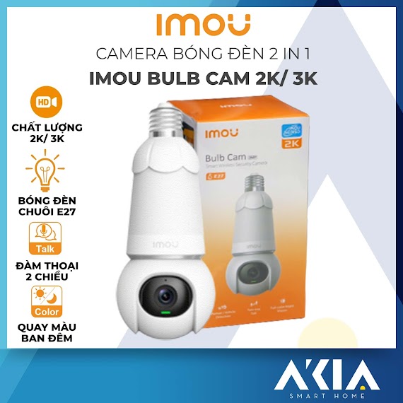 Camera Bóng Đèn Imou Bulb Cam Ipc - S6Dp 2K/ 3K, Quay Quét 360 Độ, Có Màu Ban Đêm, Đàm Thoại 2 Chiều, Phát Hiện Xe Cộ - Hàng Chính Hãng