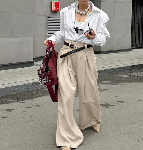 Title 2, Solid Color High Waist Casual Pants Comfortable...