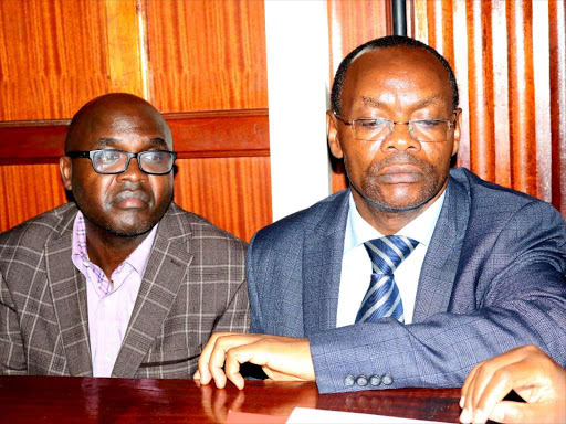 KEBS Managing Director Charles Ongwae and Eric Chesire in court on 25th.June.2018 to take plea./EZEKIEL AMING'A