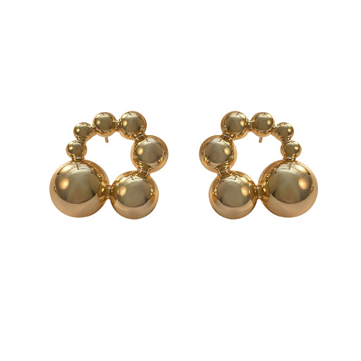 Title 1, Ball beaded ear studs with a three-dimensional ...