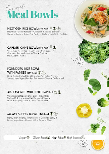 Nutridock menu 