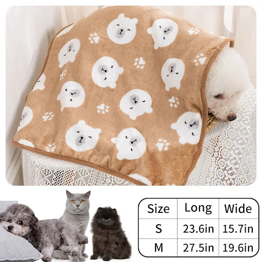 Warm Soft Pet Dog Blanket Mat Plush Thin Pet Sleeping Blanket for Dogs Cats Warm Breathable Cat Cover Blanket Pet Dog Su