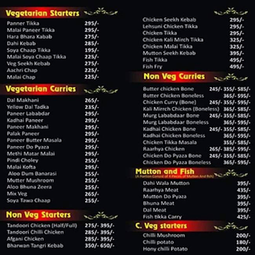 Mr Naan & Mrs Curry menu 