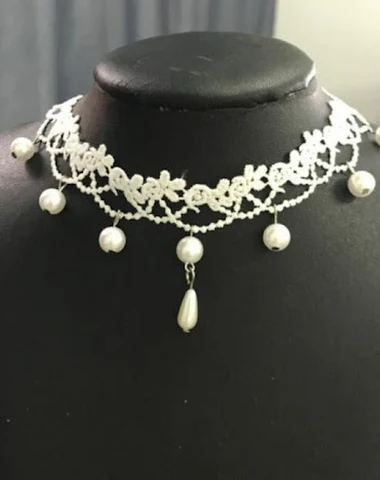 Koreaanse retro ketting met witte k - 2