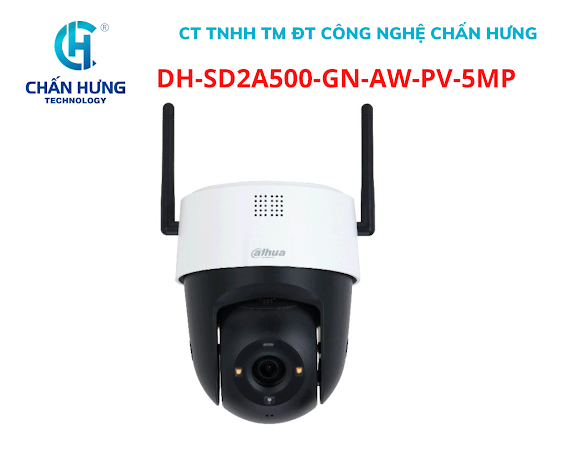 Camera An Ninh Ptz Wifi Dahua Dh - Sd2A500 - Gn - Aw - Pv 5Mp, Khe Cắm Thẻ Nhớ 512Gb, Đàm Thoại 2 Chiều - Hàng Chính Hãng