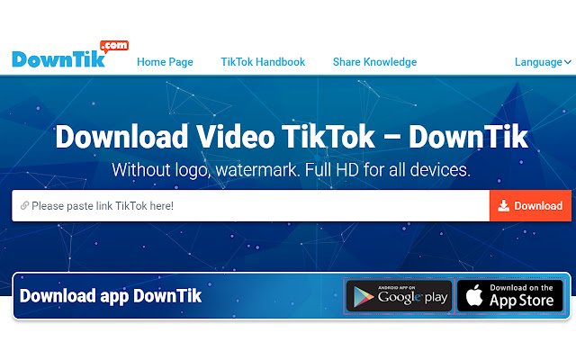 DownTik Download Video TikTok chrome extension