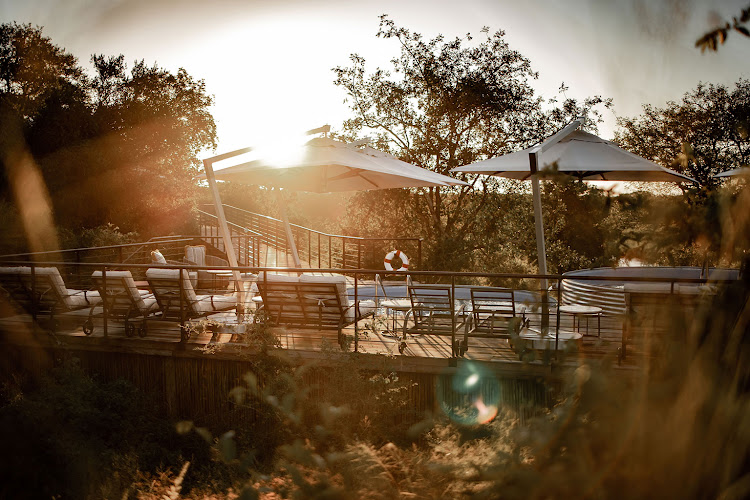 The on-land pool deck.