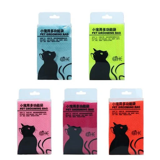Mesh Cat Bathing Bag Multifunctional Adjustable Anti-Scratch Cat Bath Clean Bag Grooming Washing Bag Cat Nail Cutting Su
