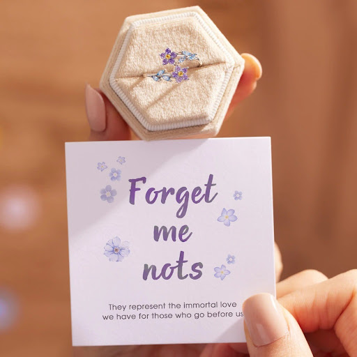 Title 5, Purple Flower Ring, Spring Summer Fashion Jewel...