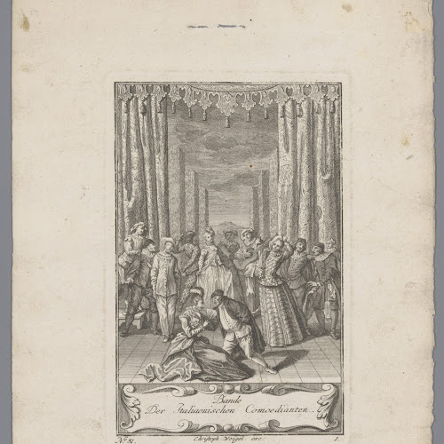 Titelprent met een dansend gezelschap, anonymous, after Jean Antoine ...