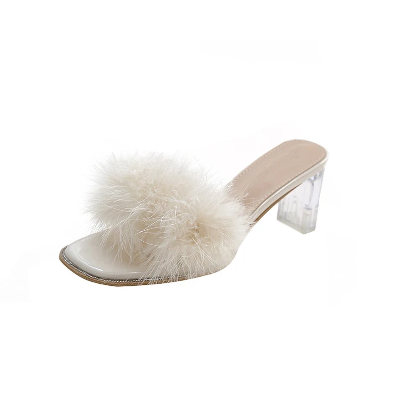 Crystal Thick Heel with Skirt French High Heels. Elevate your style with these elegant heels, perfect for a sophisticate