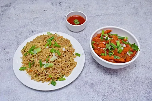 Veg Noodles + Chilli Potato